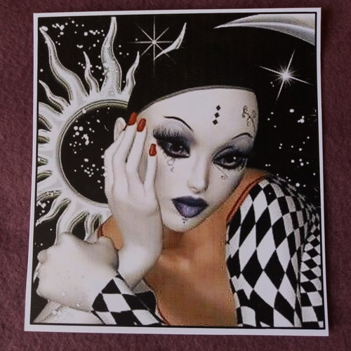 Belle image pierrot réveur - carterie, papeterie, décoration, home-déco, collages