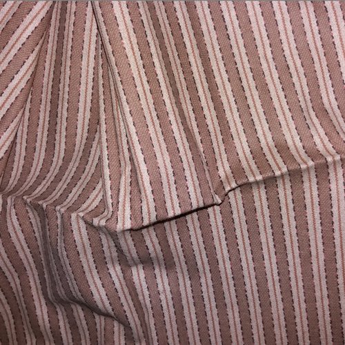 Joli tissu en coton à rayures beiges et marron - 75 cm x 55 cm - travaux textiles, patchwork, cartonnage, customisation