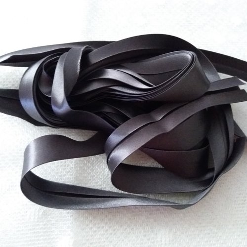 10 m de galon biais satiné couleur gris foncé