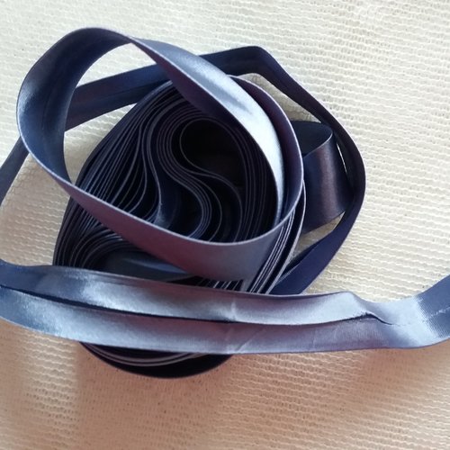 4 m de galon biais satiné couleur bleu-gris