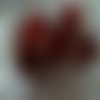 Decoration de noel ruban aspect velours rouge, bords dores