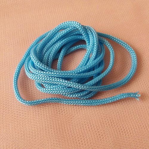 2 cordons bleu-turquoise - 1 m 40 x 4 mm - couture, travaux manuels, décoration, customisation, embellissements