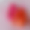 2 rubans organza rose  et orange, 2 m 50 x 1 cm - décorations, embellissements, bijoux, créations diverses