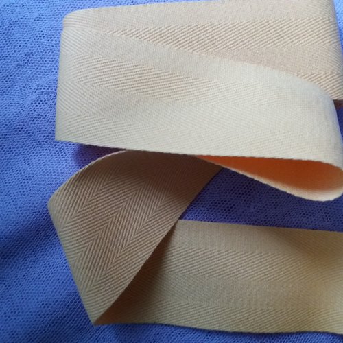 Sangle fine en coton - couleur jaune - 2,40 m x 4 cm de largeur