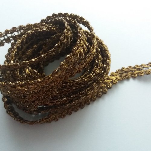 Galon passementerie luxueux, doré aspect vieil or,  3 m x 1,2 cm -
