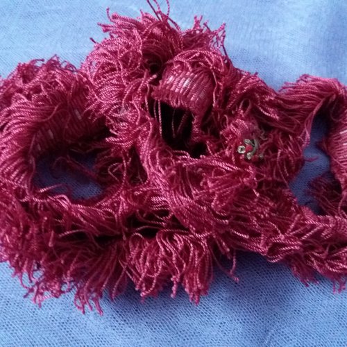 0,95 m de galon passementerie à franges - rose framboise foncé - environ 4 cm -