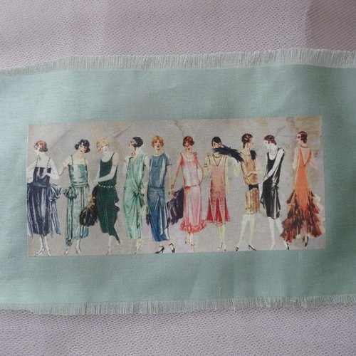 Transfert textile rétro jeunes femmes années 1900 - créations textiles, couture, customisation, embellissements,