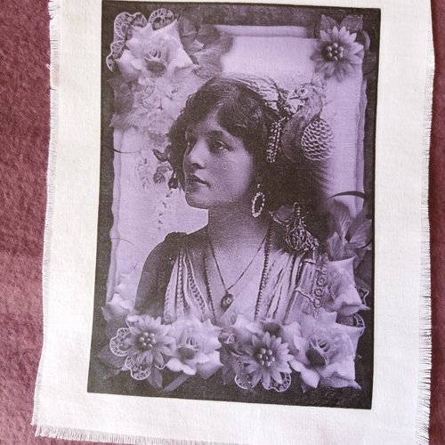 Transfert textile bohème chic - shabby - créations textiles, customisation, couture, décoration