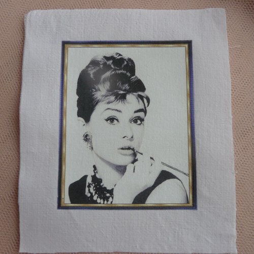 Transfert portrait d'audrey hepburn réf. 2 , customisation, créations textiles, collages, home-déco, embellissements