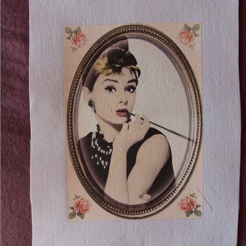 Transfert portrait d'audrey hepburn réf. 1, créations textiles, customisation, collages, home-déco, embellissements, loisirs créatifs