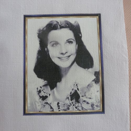 Transfert scarlett o'hara cadre bleu 1, créations textiles, customisation, collages, home-déco, embellissements,  loisirs créatifs