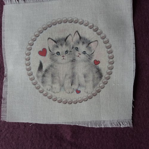 Transfert  chatons 2 -créations textiles, customisation, couture, collages, embellissements,mixed-media,  loisirs créatifs