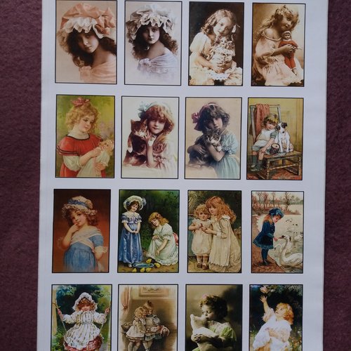 Stickers rétro "enfants" réf. 3,  à découper, pour scrapbooking, carterie, collages, mixed-media, home-déco, loisirs créatifs