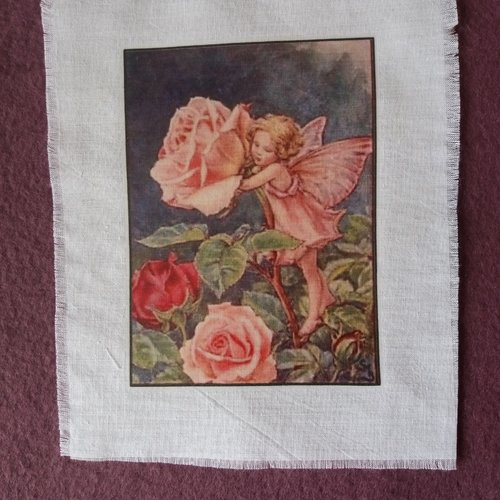 Appliqué transfert textile petite fée à la rose 1, créations textiles, customisation, collages, embellissements, projets créatifs