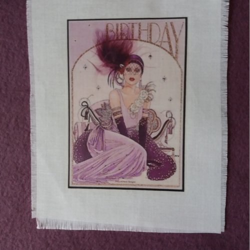 Appliqué transfert textile jeune femme années folles, créations textiles, customisation, embellissements, mixed-media, projets créatiifs