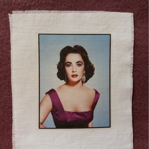 Transfert elizabeth taylor, réf. 5, créations textiles, customisation, collages, home-déco, embellissements, loisirs créatifs