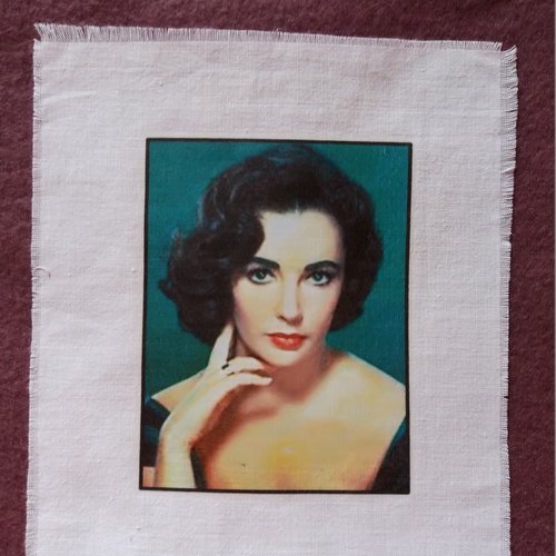 Transfert elizabeth taylor, réf. 6, créations textiles, customisation, collages, home-déco, embellissements, loisirs créatifs