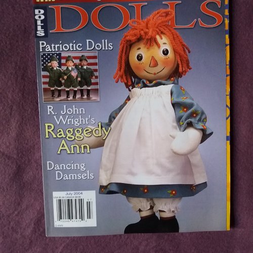 Ancien magazine "dolls" juillet 2004 - en anglais - articles sur poupées et créateurs de poupées