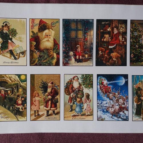 Stickers rétro "noël victorien", réf. 1,  autocollants à découper, scrapbooking, étiquettes, collages, carterie, embellissements
