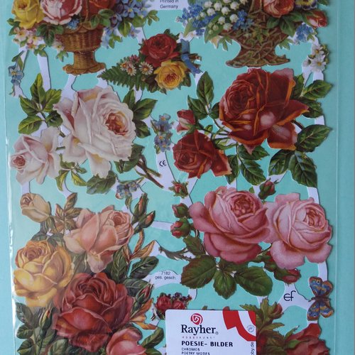 Chromos  roses anciennes, style victorien, scrapbooking, papeterie, carterie, embellissements