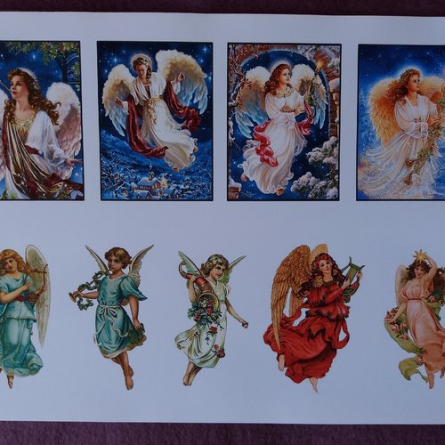 Stickers "anges", à découper, pour scrapbooking, carterie, collages, embellissements, mixed-media, home-déco, loisirs créatifs