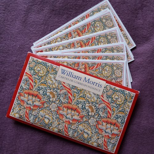 Pochette 10 cartes doubles de correspondances sans texte  williams morris