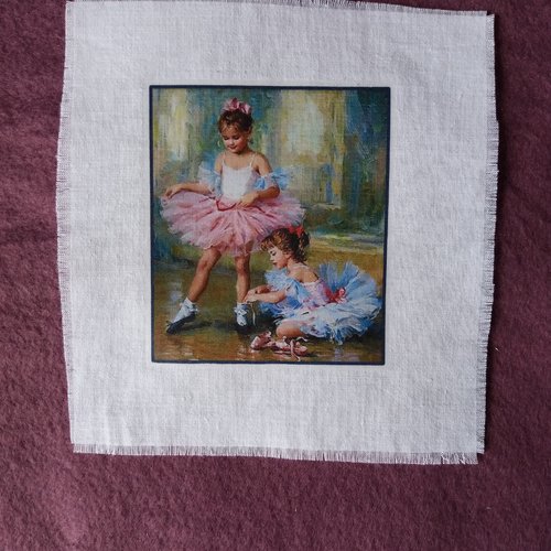 Transfert  textile petites danseuses en tutu - créations textiles, couture, home-déco, customisation, embellissements, mixed-med