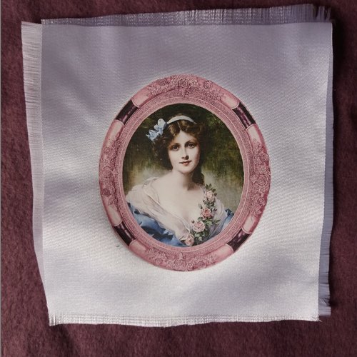 Transfert textile rétro jeune femme romantique 1 - créations textiles, home-déco, customisation, projets créatifs