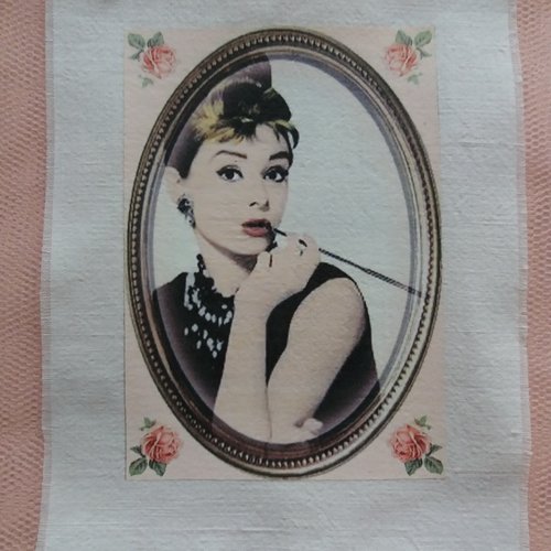 Transfert portrait d'audrey hepburn réf. 1, créations textiles, customisation, collages, home-déco, embellissements, loisirs créatifs