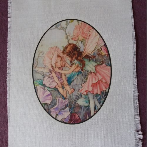 Appliqué transfert textile petites fées fleurs, créations textiles, collages, mixed-media, embellissements, projets créatifs