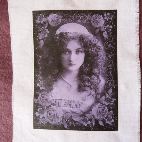 Transfert  textile jeune femme bohème chic, hippie, gipsy shabby - créations textiles, home-déco, customisation, arts plastique