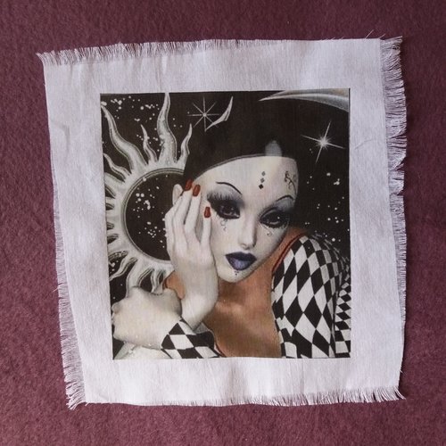 Transfert textile pierrot rêveur - créations textiles, home-déco, mixed-media, customisation, projets créatifs