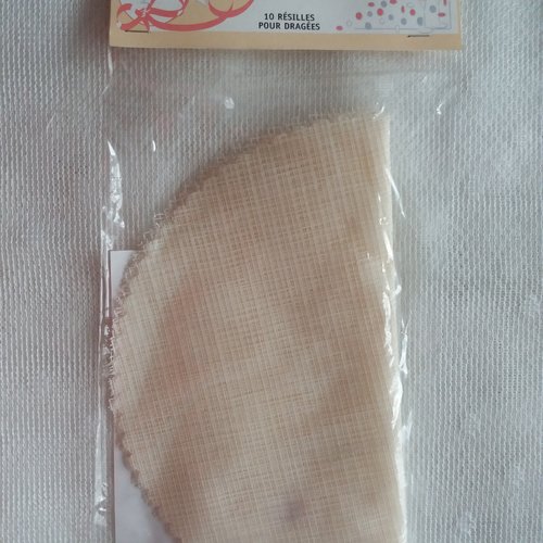 10 ronds résilles blanc-cassé pour dragées - bonbonnières mariage