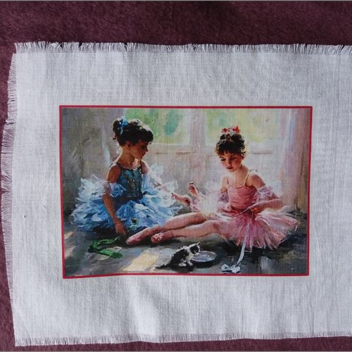 Transfert textile  2 petites danseuses  en tutu - créations textiles, couture, collages, home-déco, customisation, embellissements,