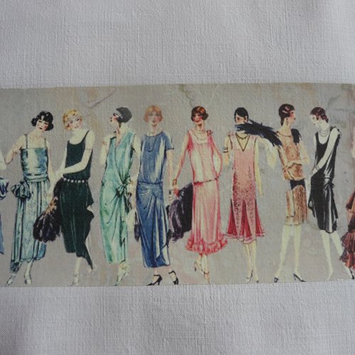 Transfert textile rétro jeunes femmes années 1900, créations textiles, customisation, collages, home-déco, projets créatifs