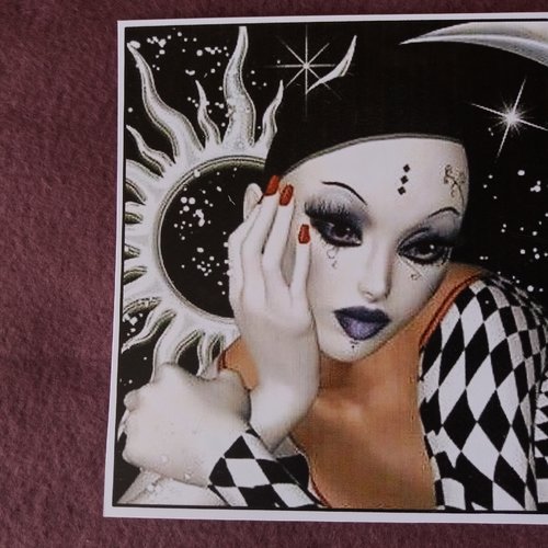 Image pierrot réveur - home-déco, collages, carterie, papeterie, décorations, embellissements,