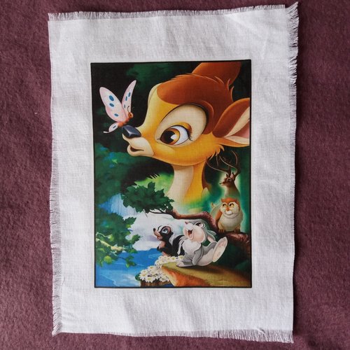 Transfert animaux de la forêt - dessins animés - créations textiles, univers enfants