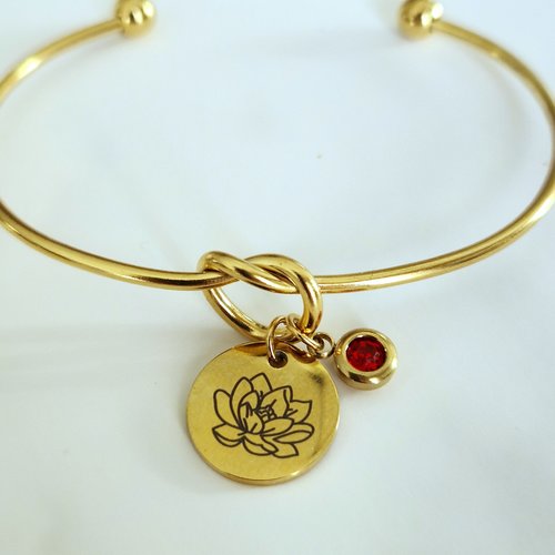 Bracelet femme zodiaque doré pierre mois de naissance
