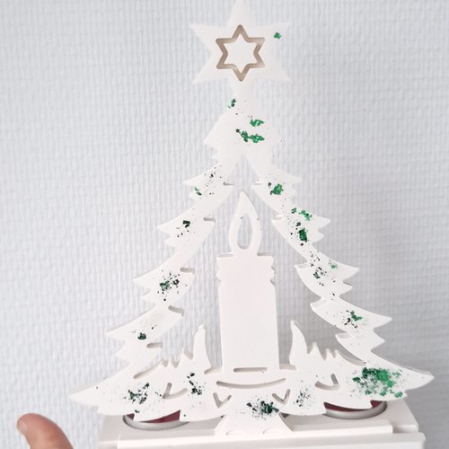 Grand sapin porte bougies en jesmonite