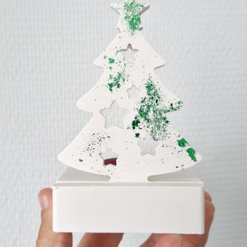 Petit sapin porte bougies en jesmonite