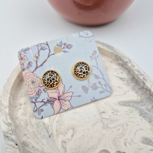 Petite boucle d'oreille léopard