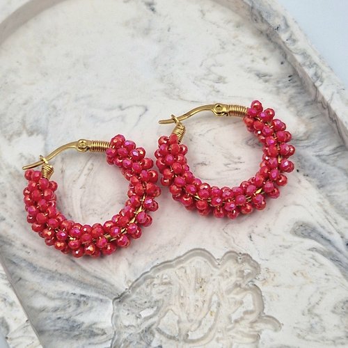 Créole perles rouge