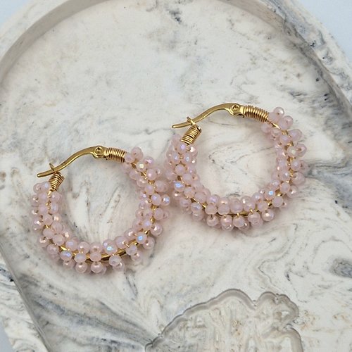 Créole perles rose