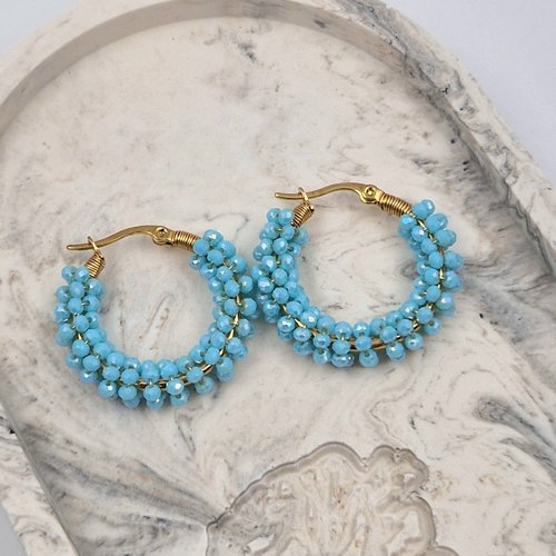 Créole perles bleu