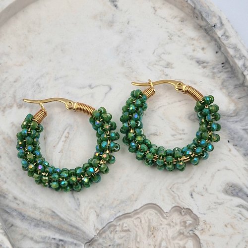 Créole perles vert