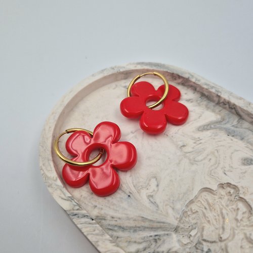 Boucle fleur résine
