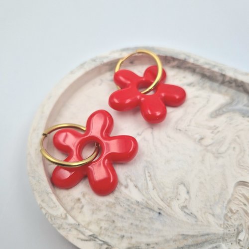 Boucle fleur résine