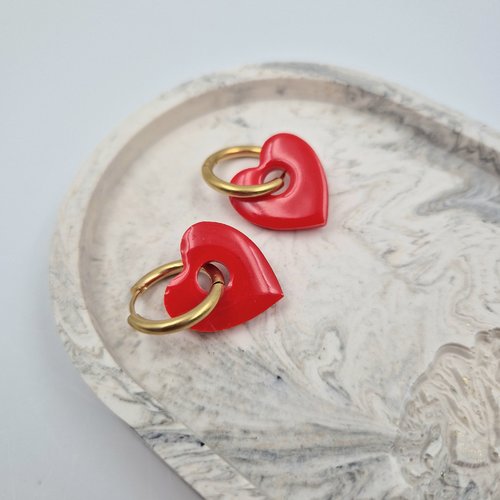 Boucles coeur résine