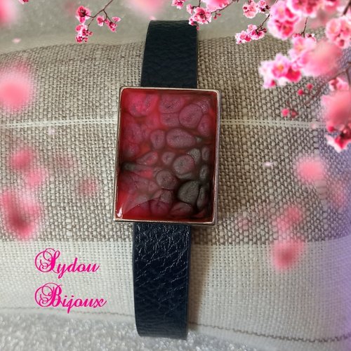 Bracelet  cabochon verre artisanal 983