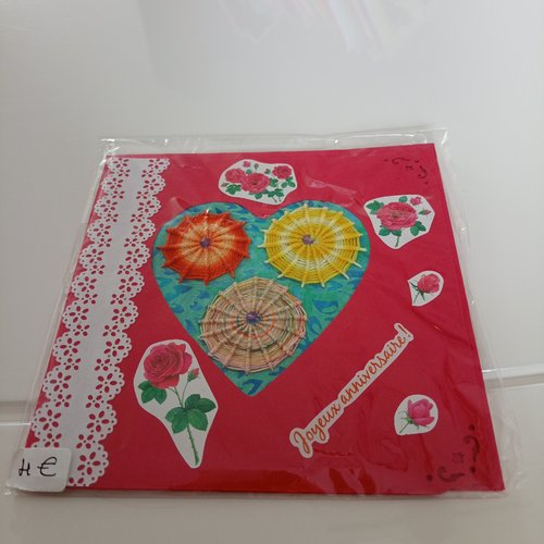 Carte brodée 3d 158 anniversaire